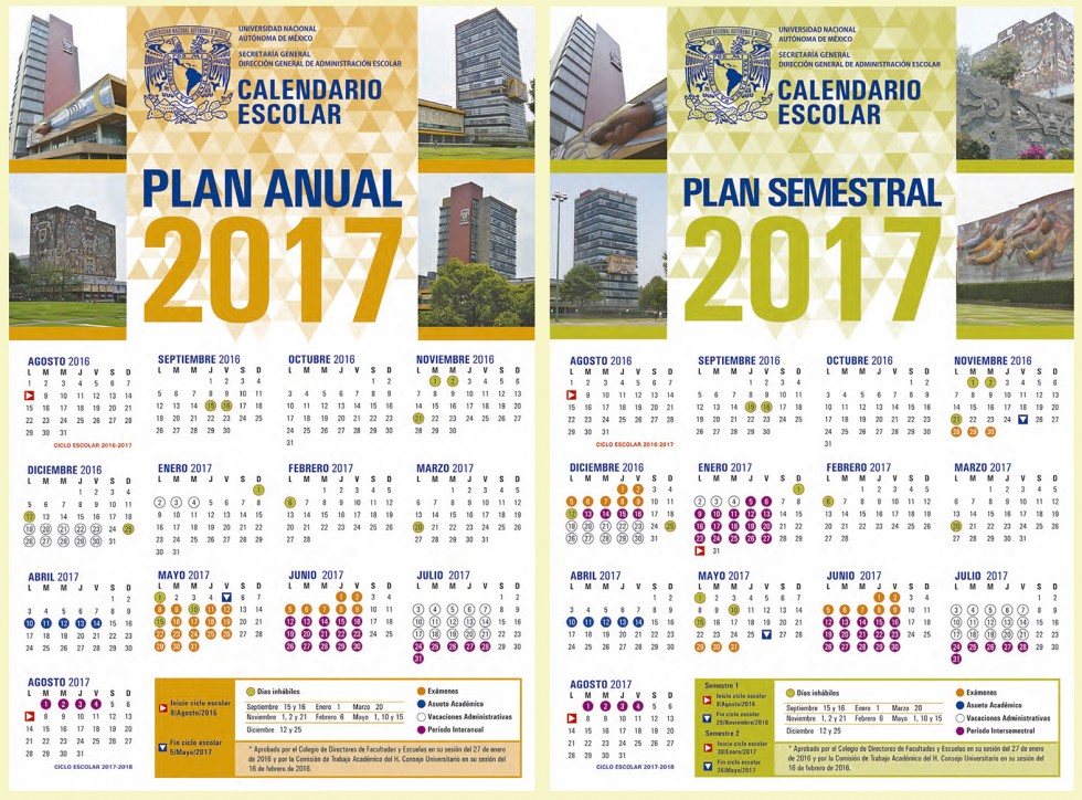 Calendariogeneralunam 2017